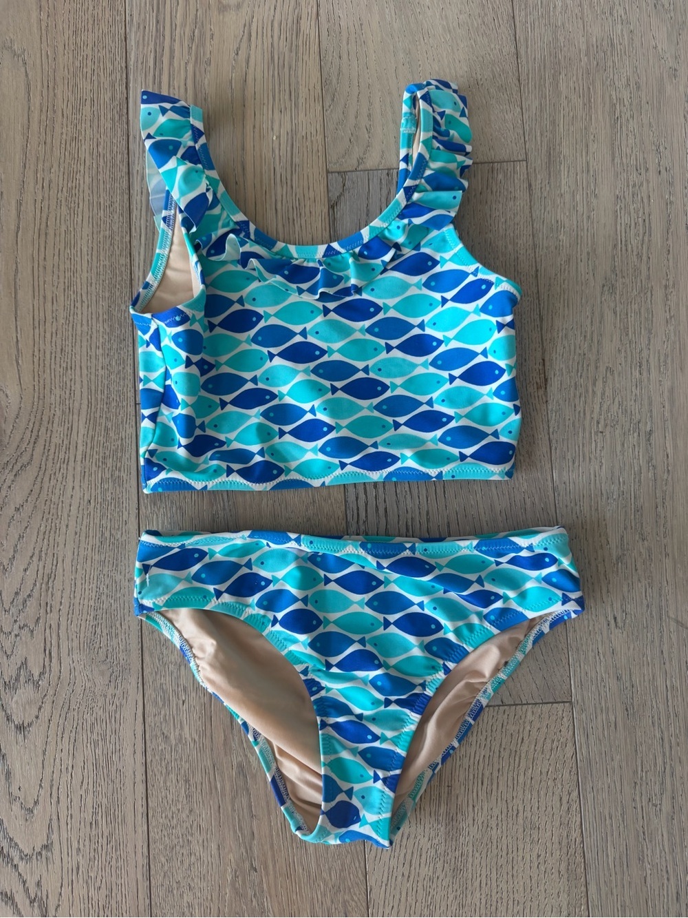 Crewcuts Girls Fish Bikini Size 12 Blue